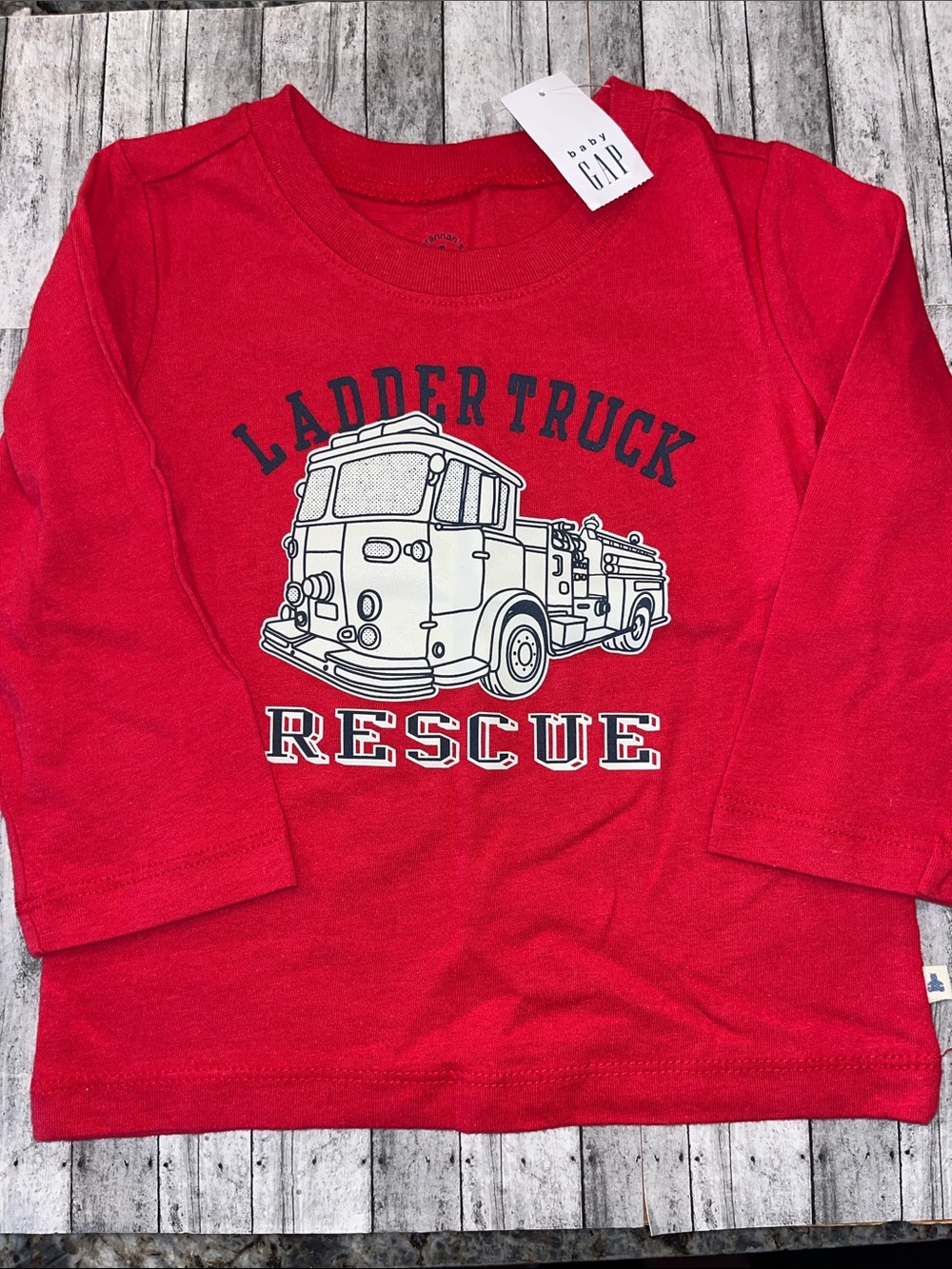 GAP Red Ladder Truck Rescue Long-Sleeve Tee